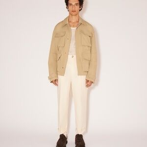 NWT NANUSHKA | GINI - Heavy Poplin High Rise Tailored Pants - Creme | Size Large